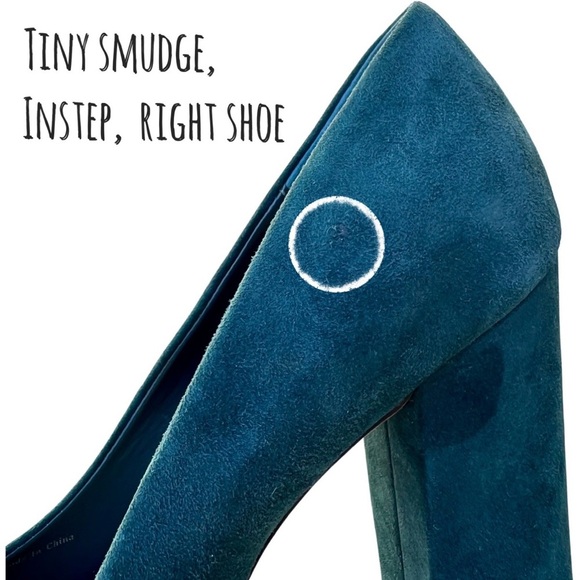 Dolce Vita Veile Suede Block Heels Platform Teal Green Faux Snake Skin Trim 10 - Picture 10 of 17